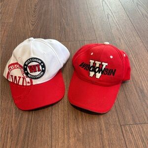 Wisconsin Red and White Caps